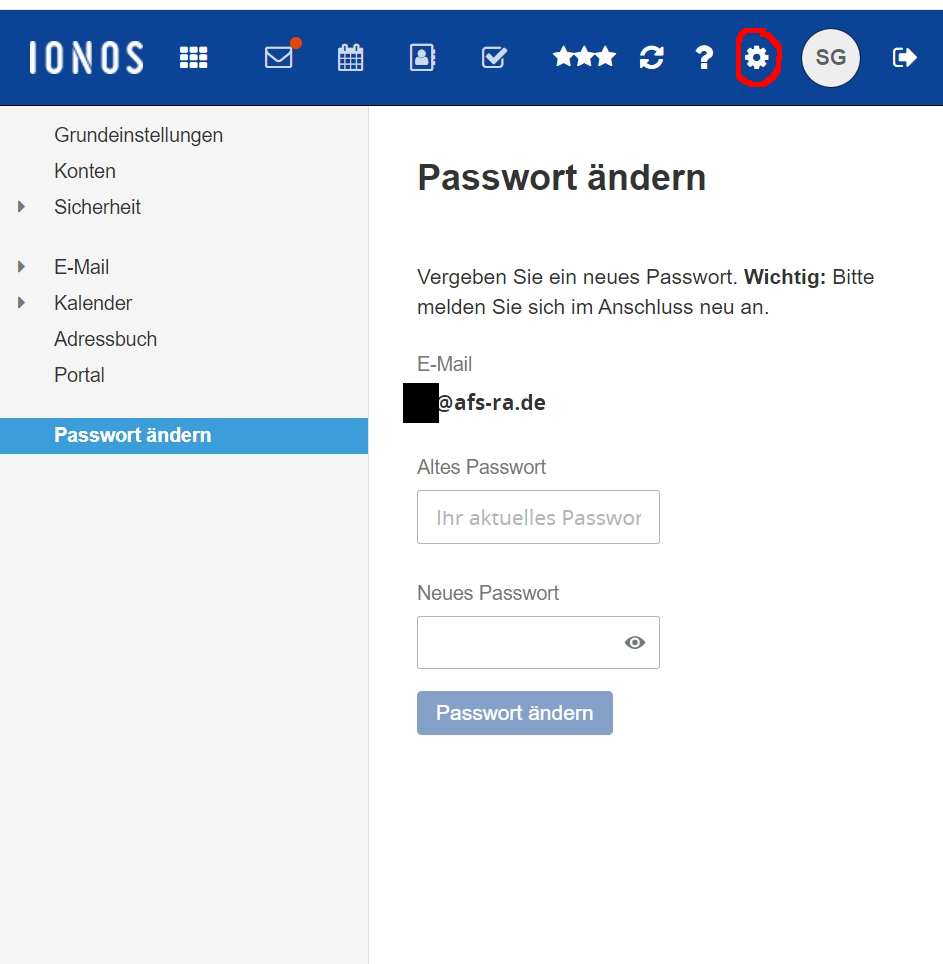 E-Mail-Passwort-ändern