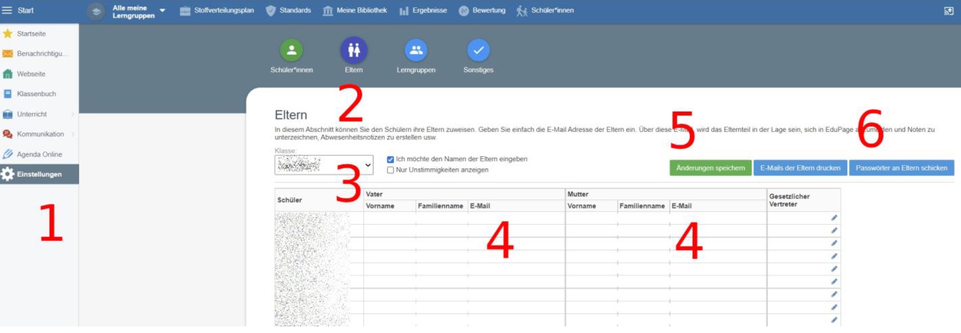 E-Mail-Adressen der Eltern